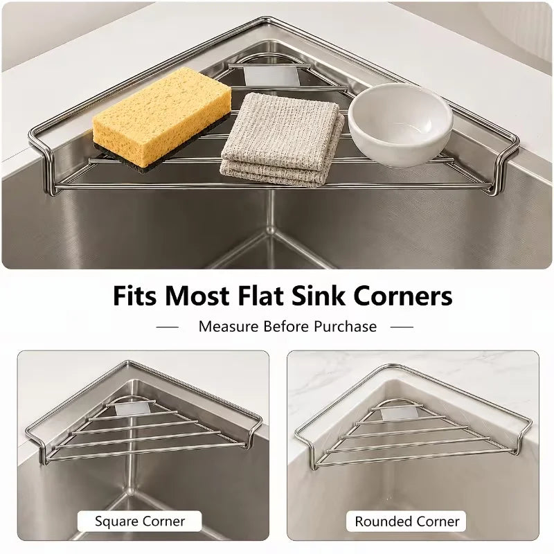 Stainless Steel Sink Corner Drain Rack
