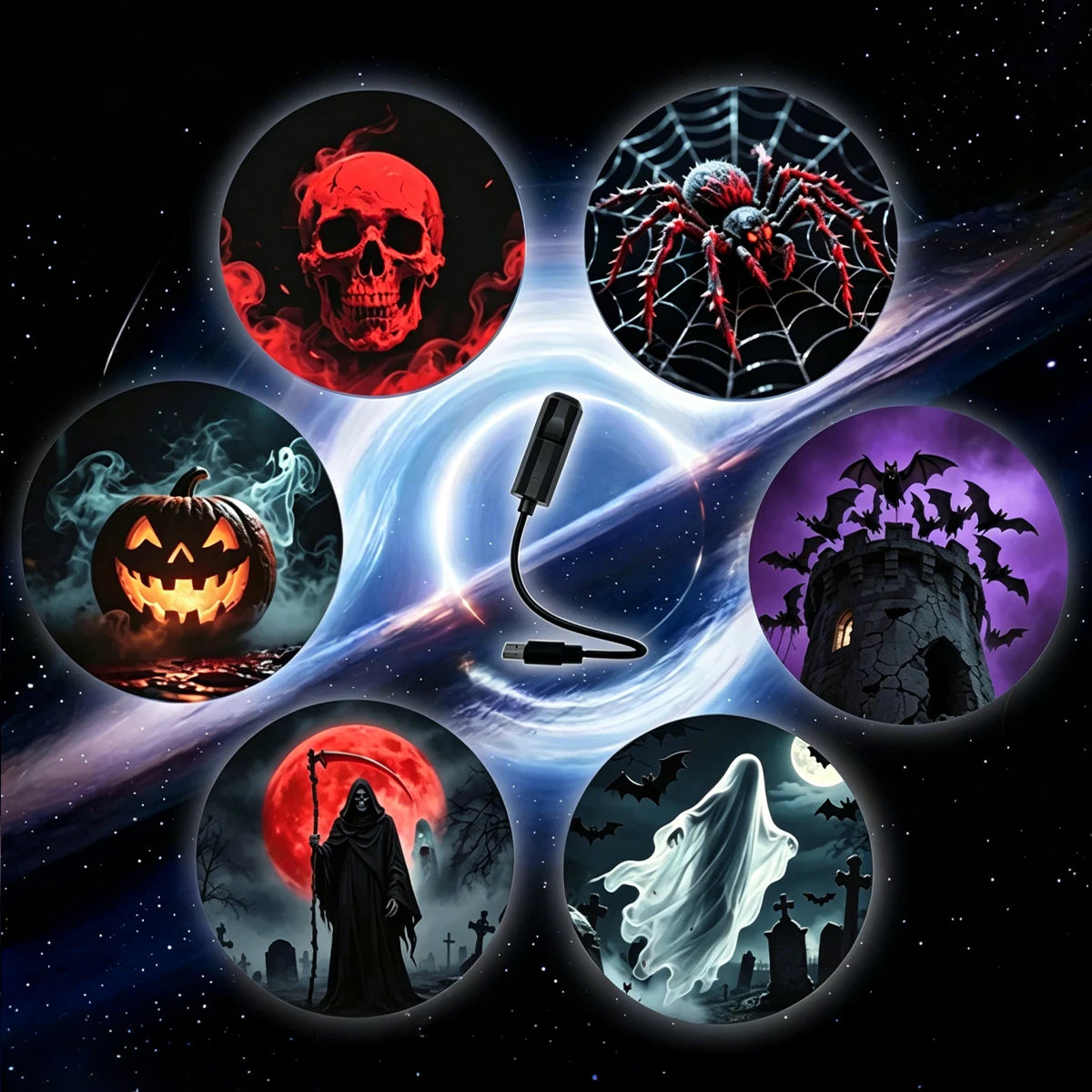 Mini LED Spooky Projector Lamp