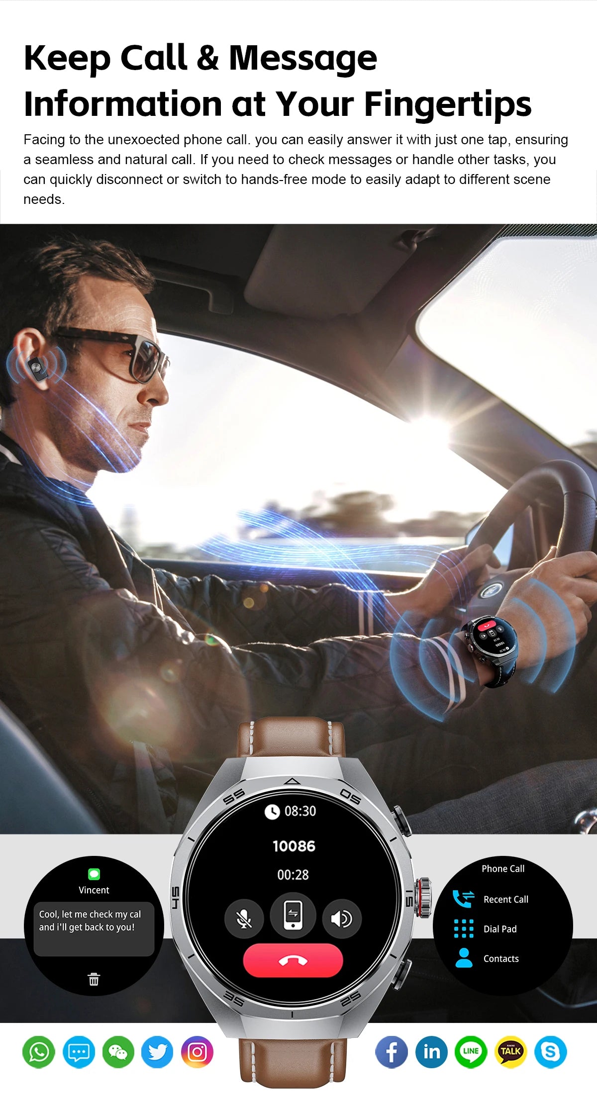 Smart Two-in-one Bluetooth Watch