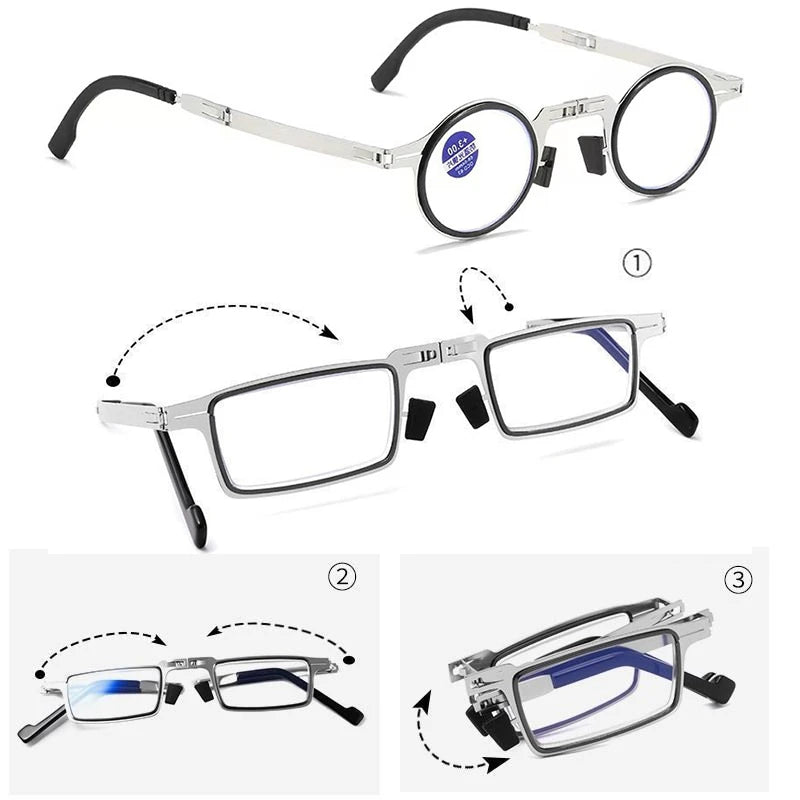 Unisex Foldable Reading Glasses with Case