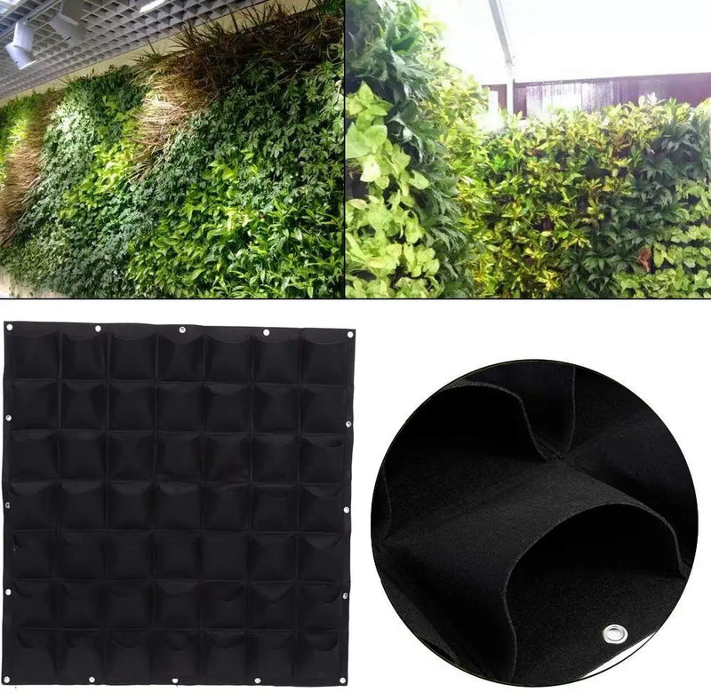 Wall Mounted Planting Grow Bags- 49 Pockets