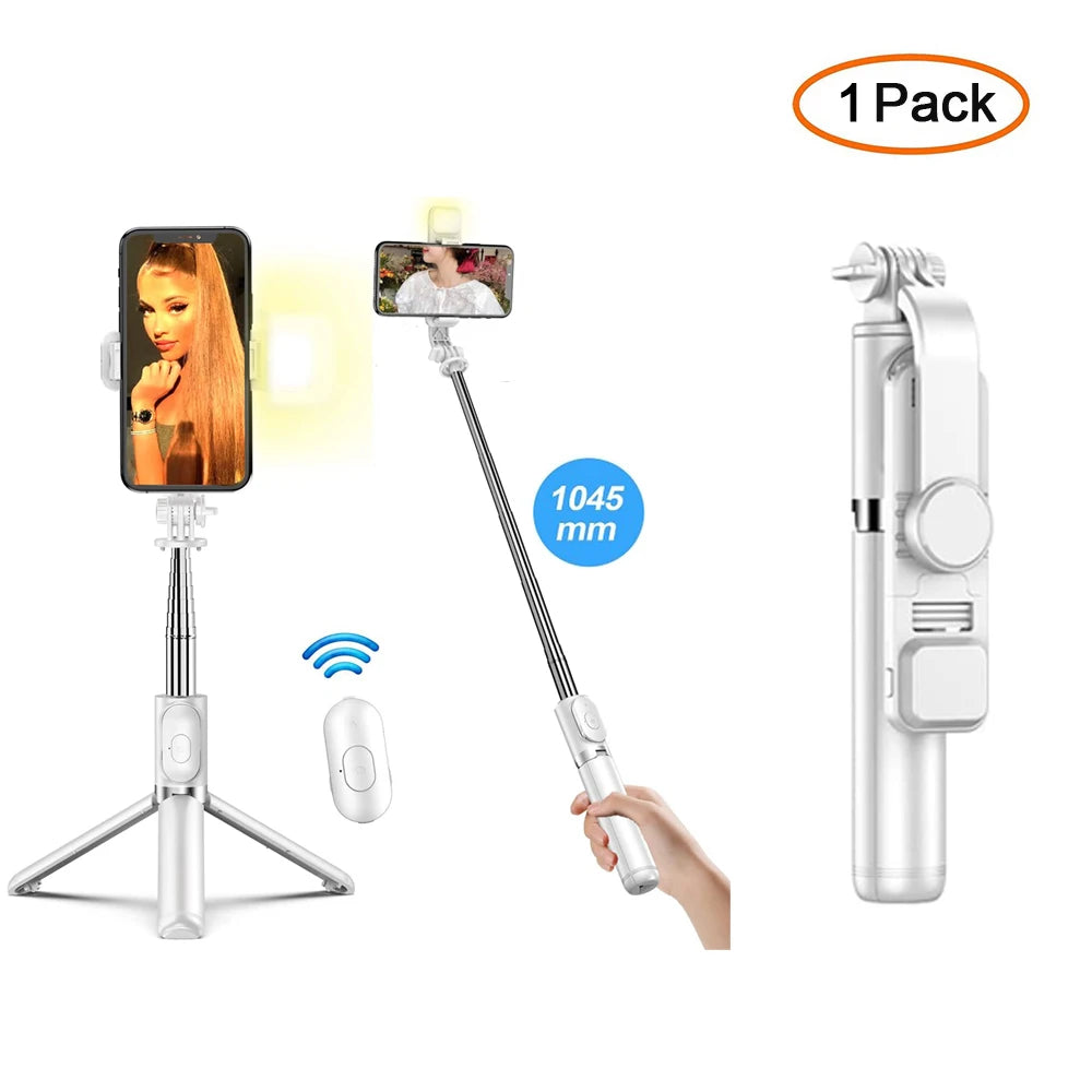 Bluetooth Selfie Stick Tripod with Fill Light