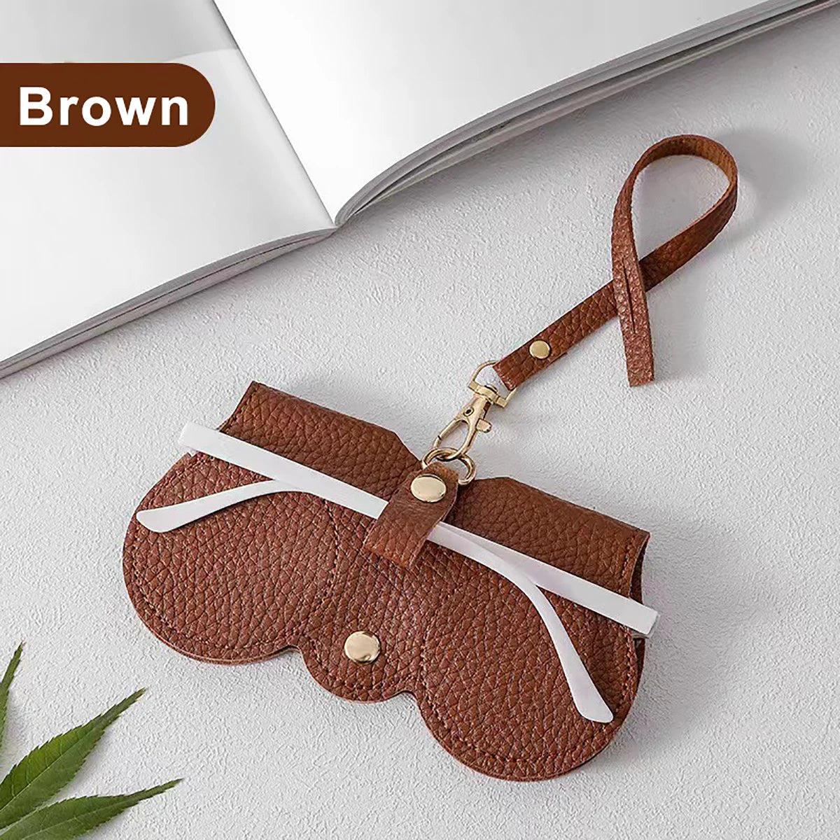 Hanging PU Leather Sunglasses Pouch