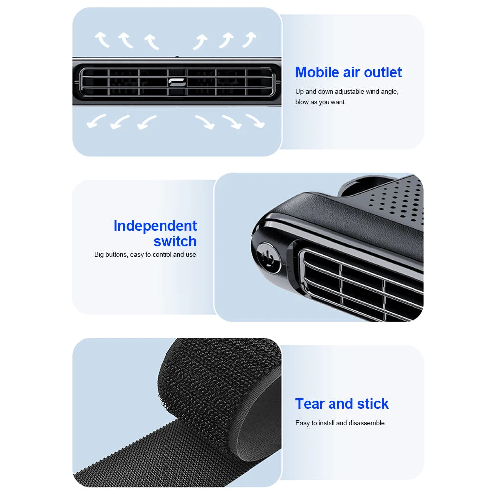 USB Turbo Car Seat Cooling Fan