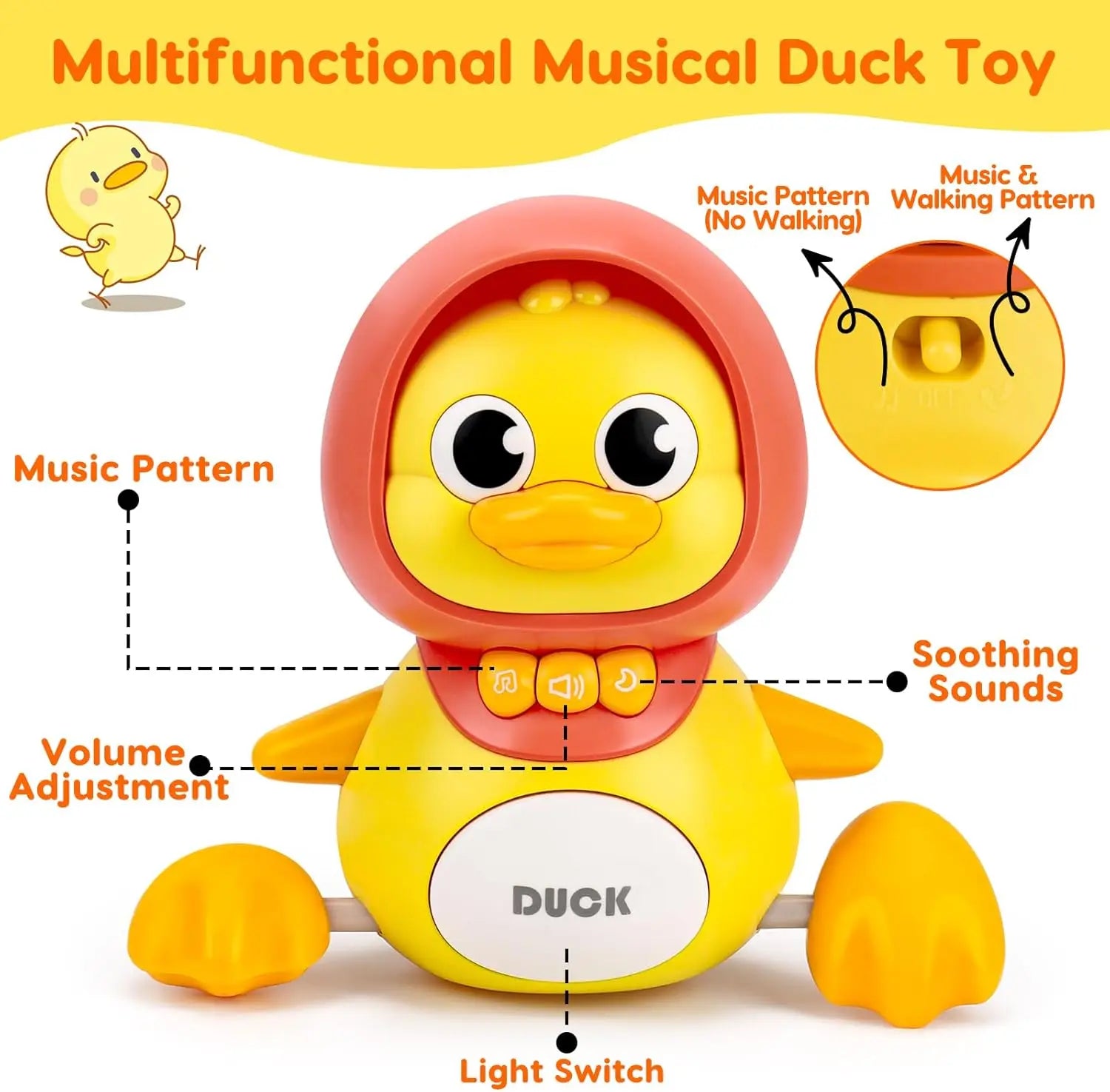 Interactive Musical Crawling Duck Toy