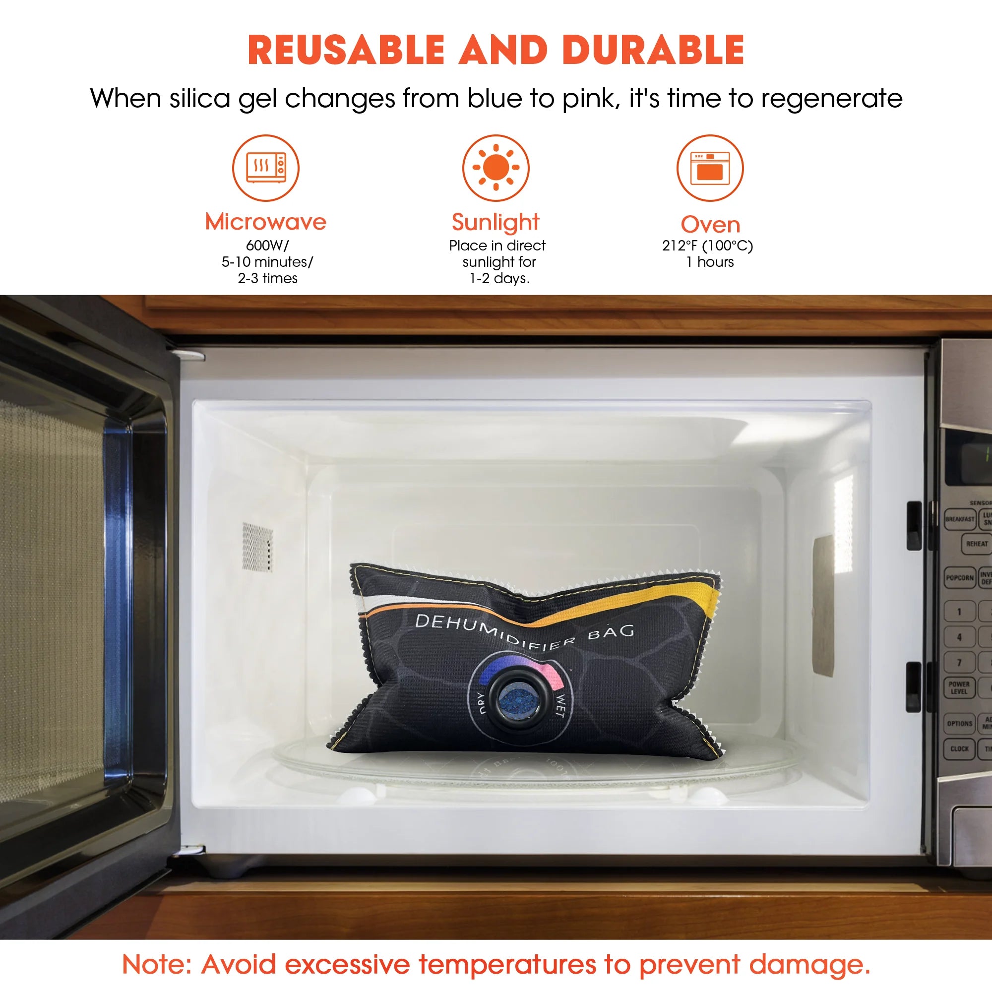 Silica Gel Reusable Dehumidifier Bag