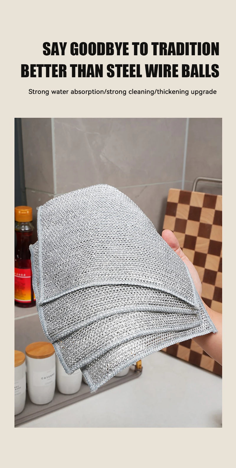 Microfiber Kitchen Dishwashing Cloth