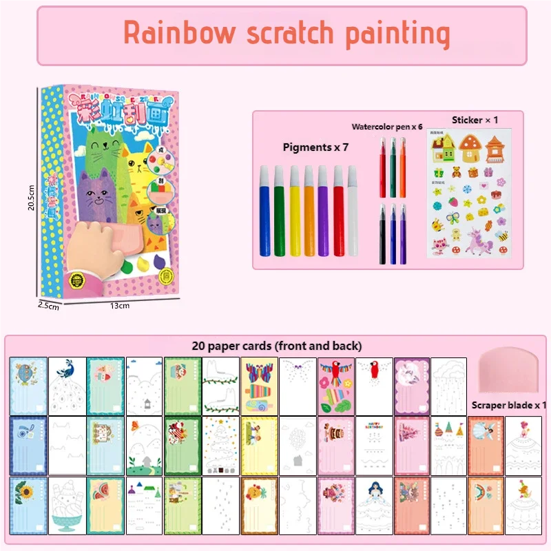 Rainbow Scratch Painting Art Kit