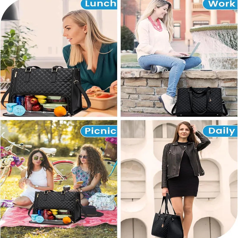 2-in-1 Laptop Bag with Insulated Lunch Compartment