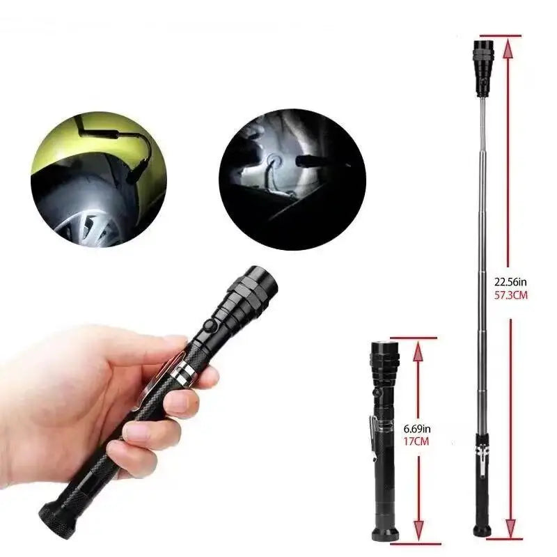 Telescopic Magnetic Pickup Flashlight