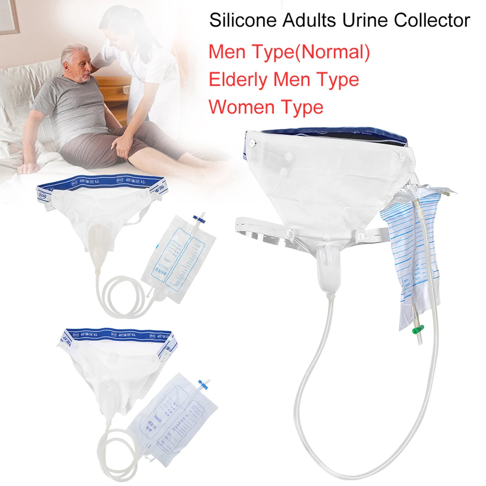 Silicone Adults Urine Collector with Catheter Bag