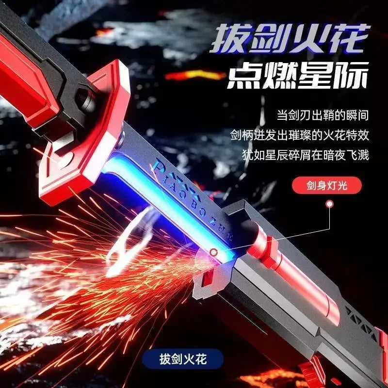 Colorful Glowing Sword with Spark & Smoke Effect