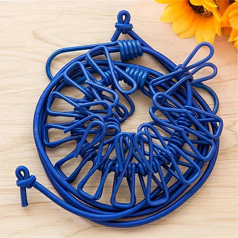 Portable Travel Clothesline with Clips