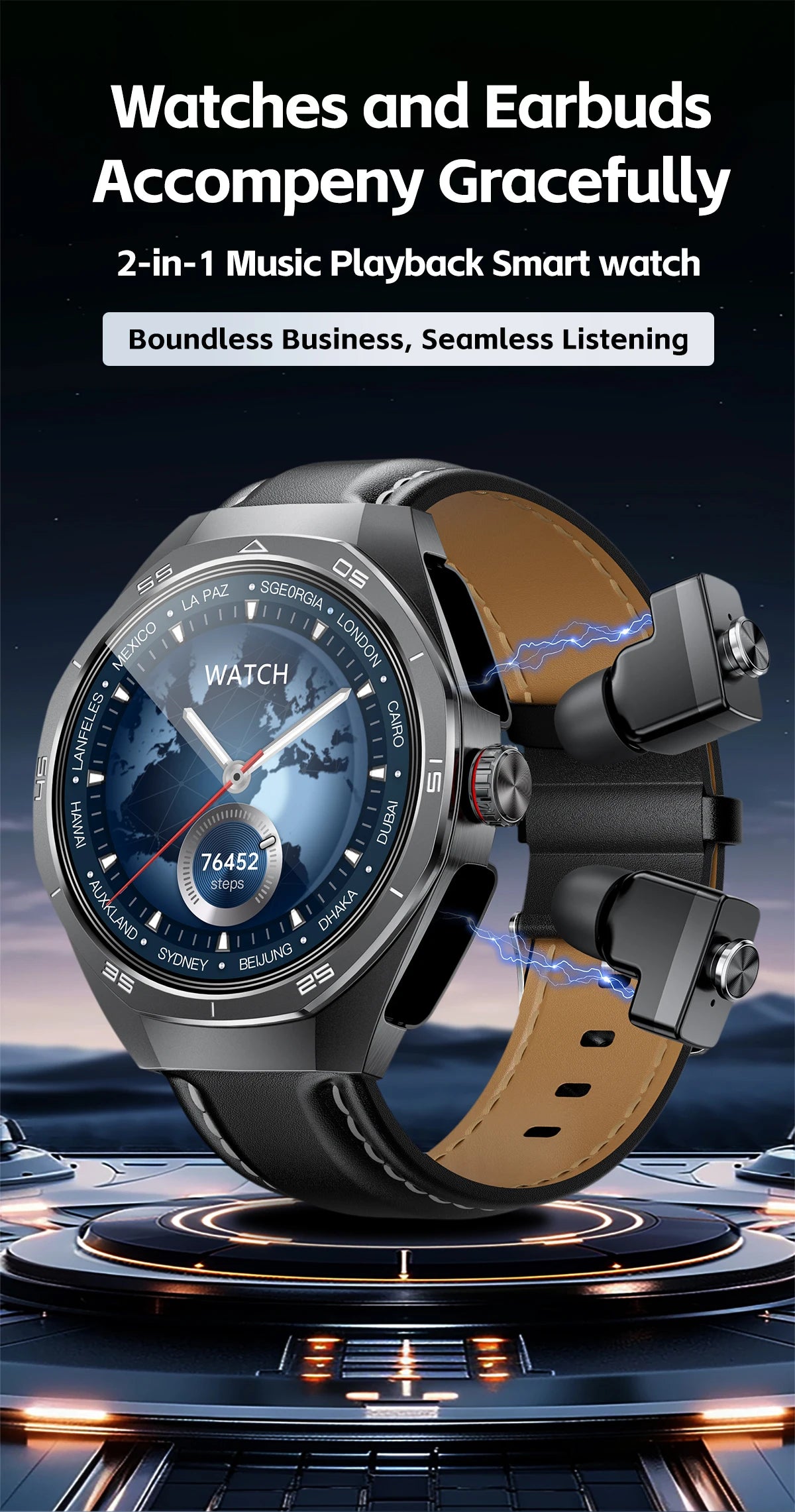 Smart Two-in-one Bluetooth Watch