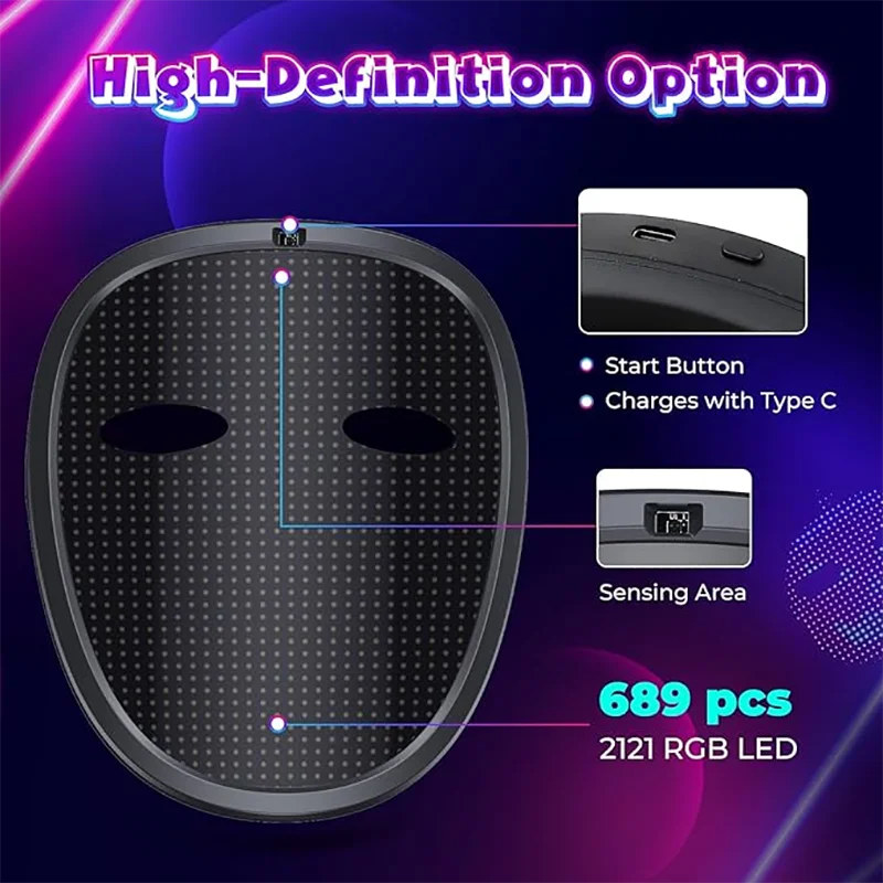 Smart Bluetooth LED Face Mask