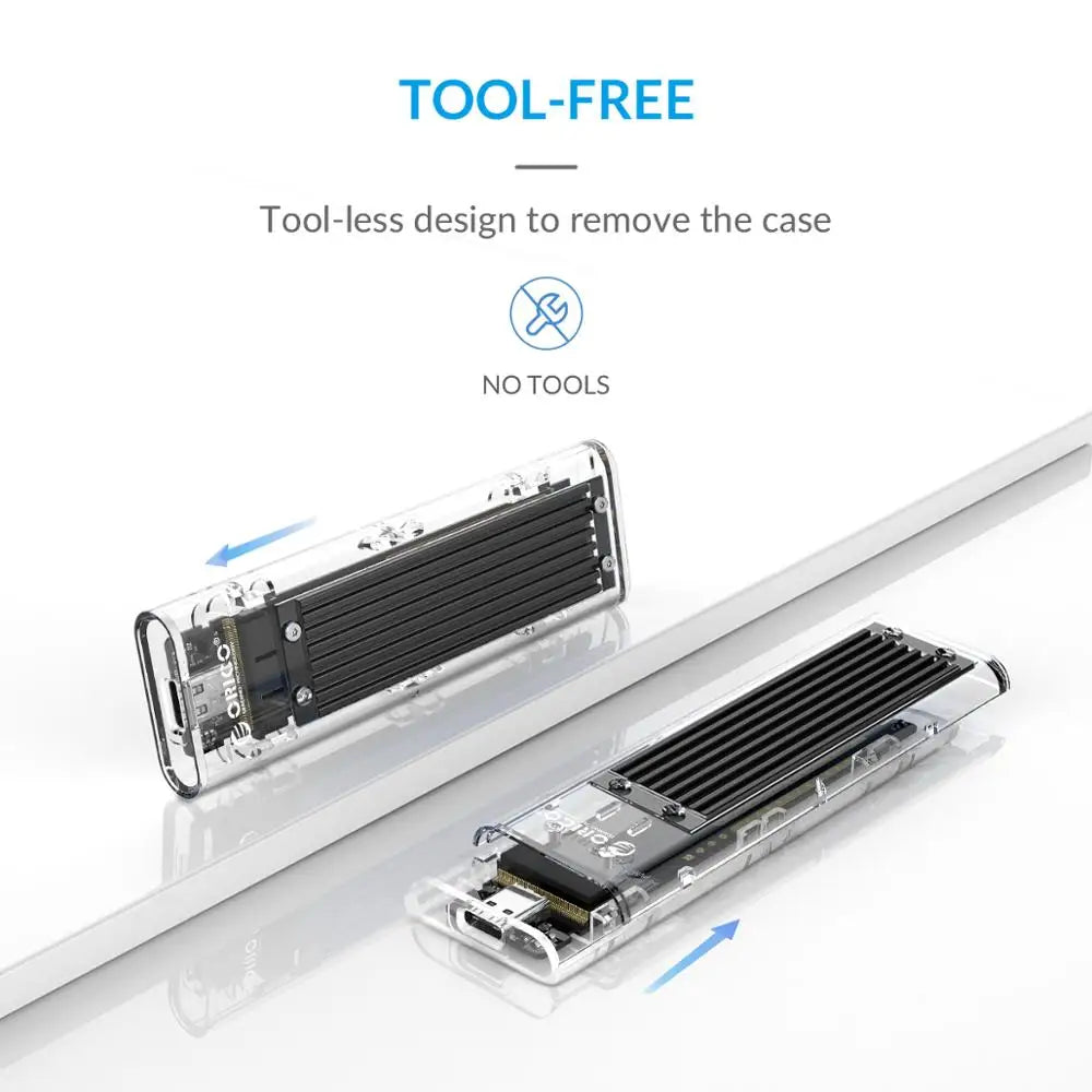 Transparent Hard Drive SSD Enclosure