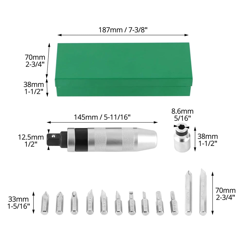 Manual Reversible Impact Screwdriver Set