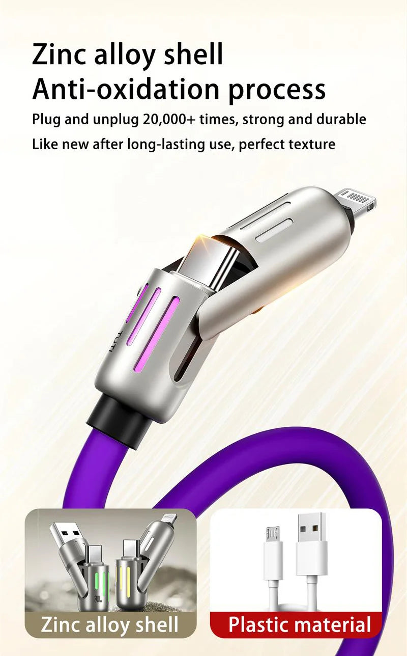 Multi-Functional 4 In 1 Fast Charging Data Cable