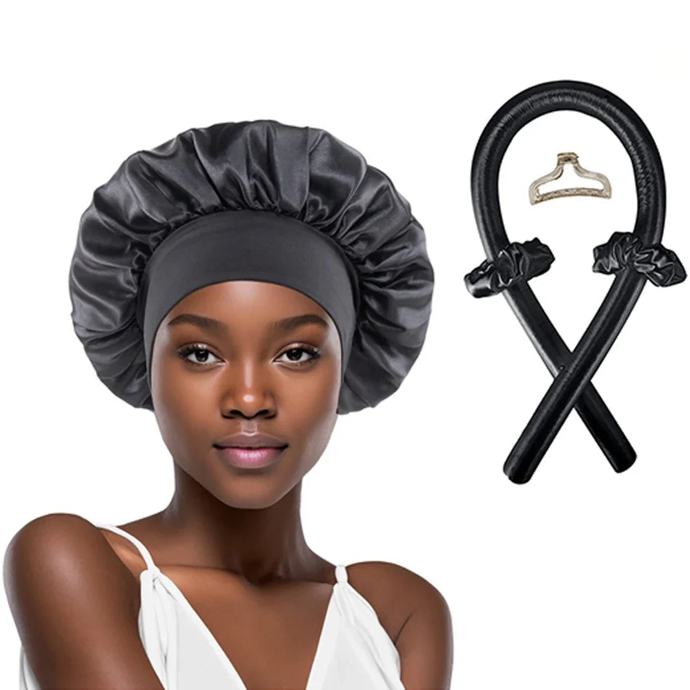 Heatless Hair Curler & Sleep Cap Set