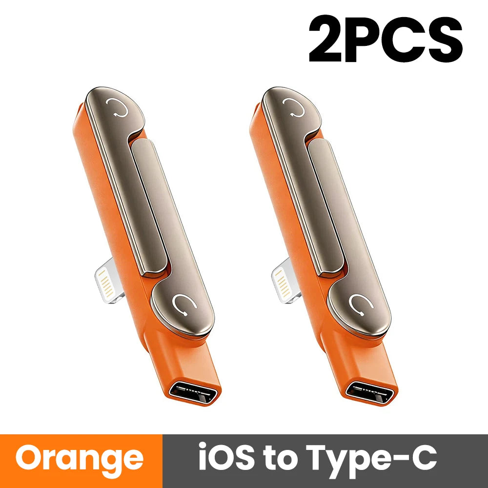 2 in 1 Type C Fast Charging Adapter with Phone Stand