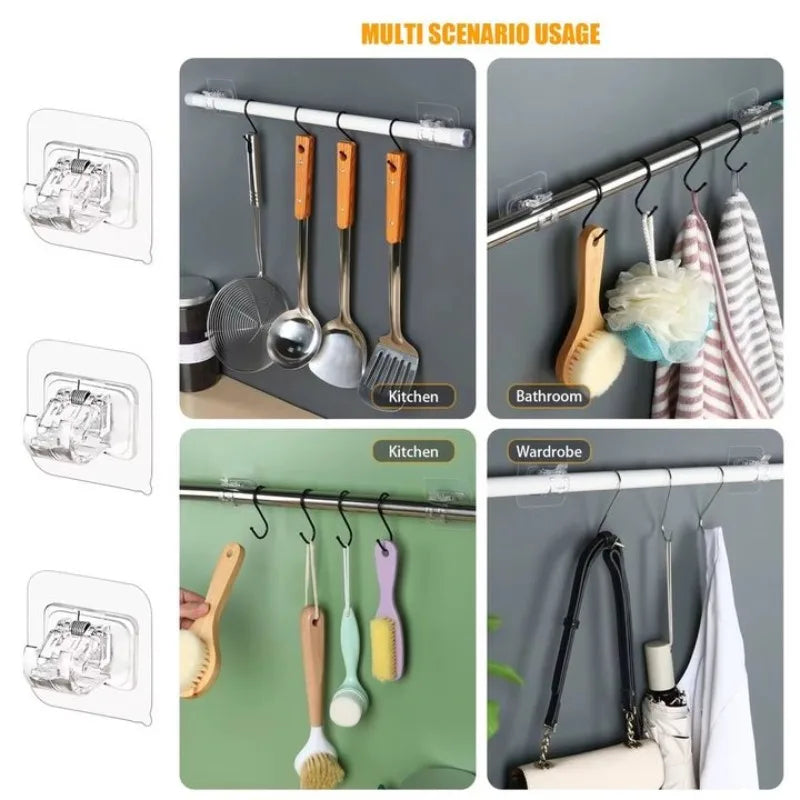 Adjustable Curtain Rod Wall Hooks