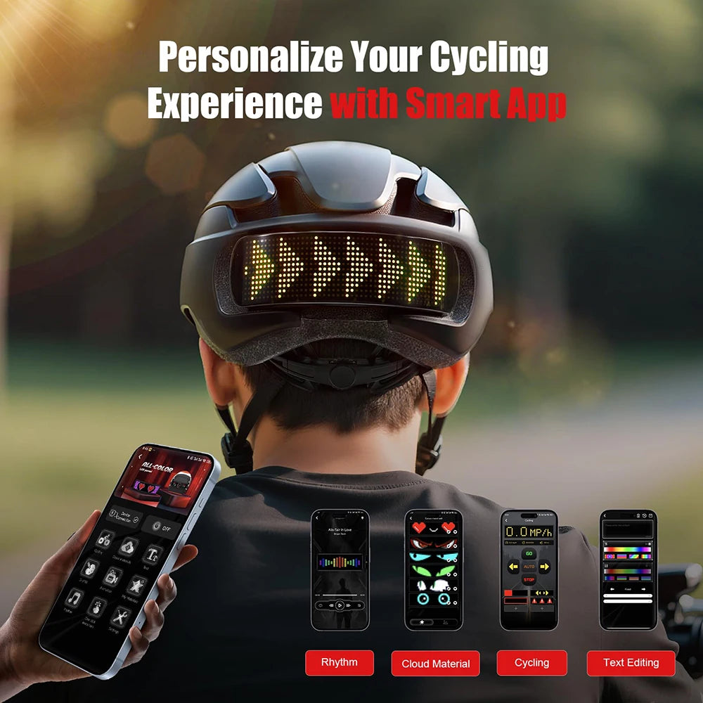 Bike Helmet with LED Display