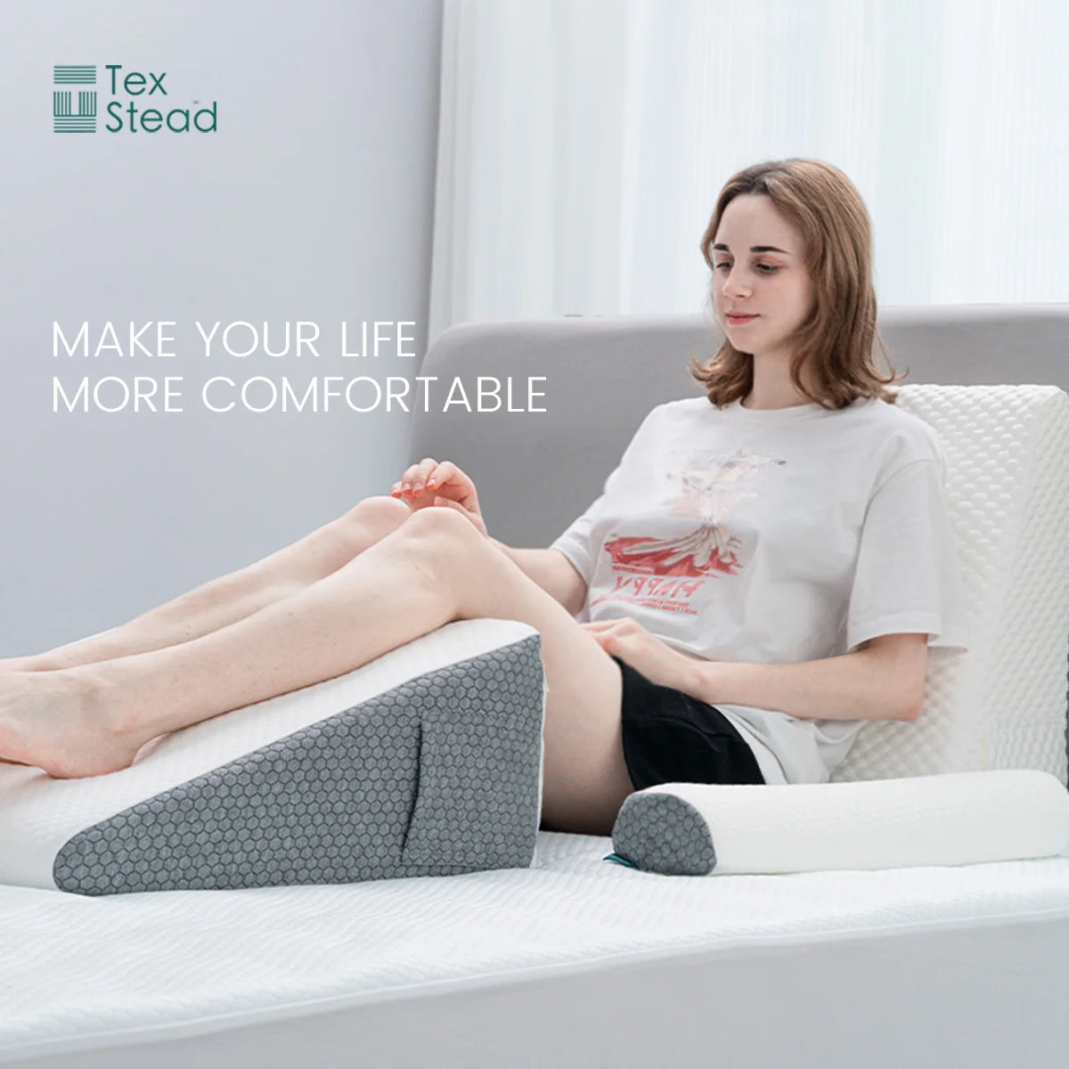 Memory Foam Wedge and Neck Pillow