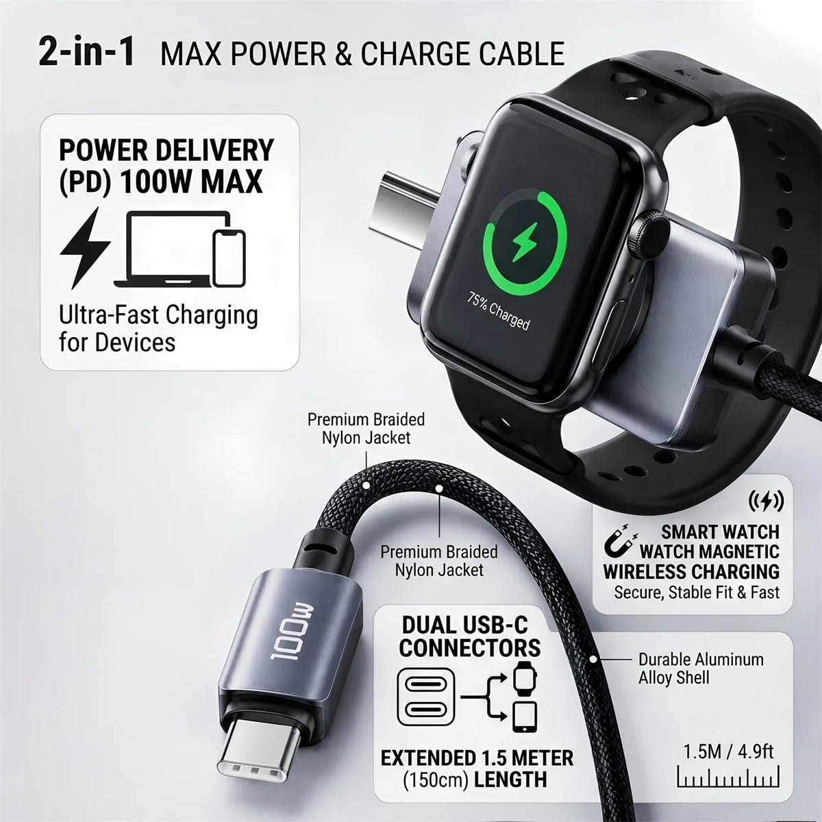 2-in-1 Magnetic Fast Charging Cable