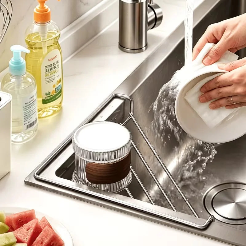 Stainless Steel Sink Corner Drain Rack