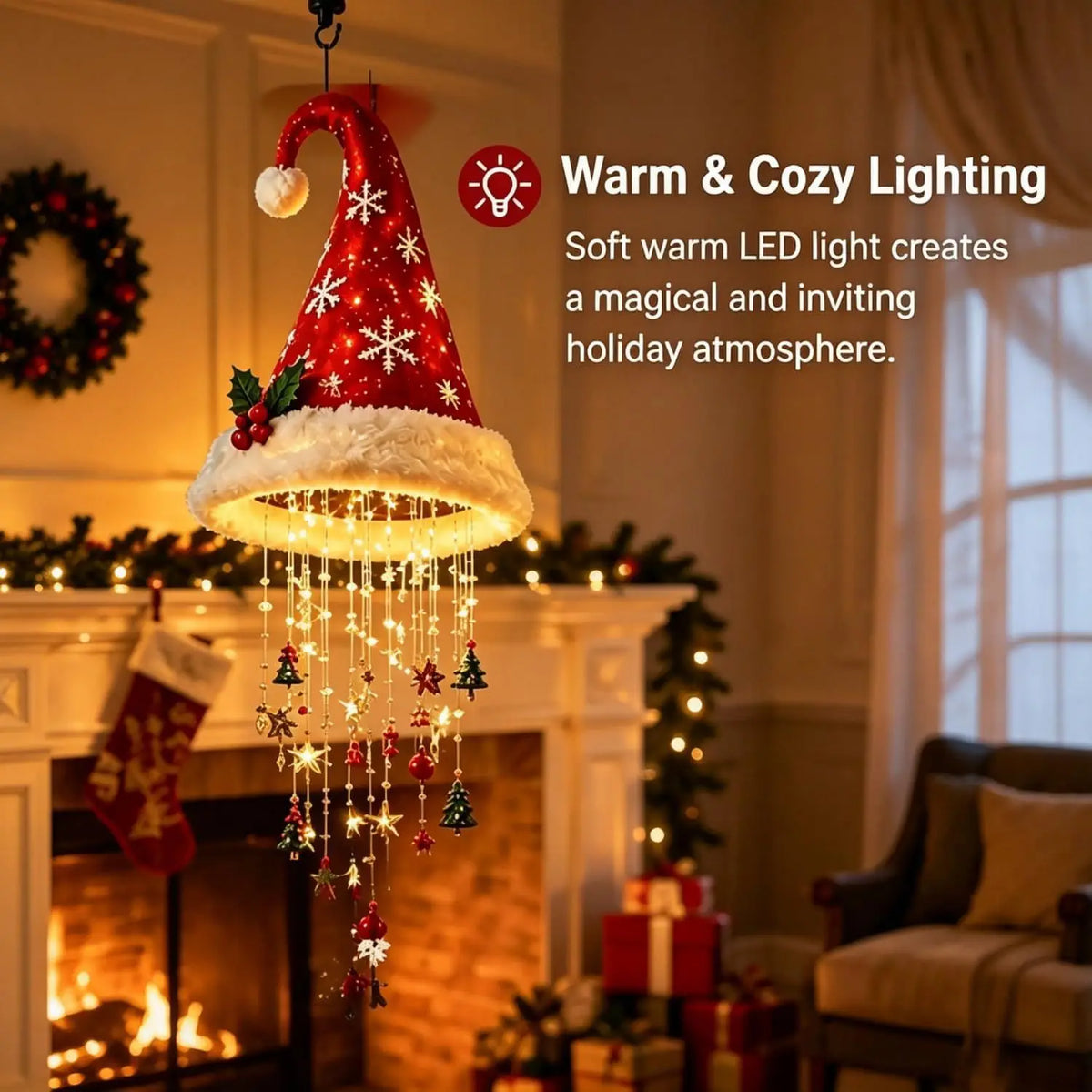 LED Christmas Hat Hanging  Light