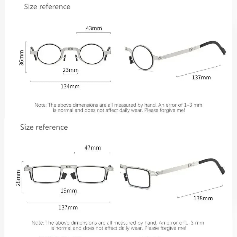 Unisex Foldable Reading Glasses with Case