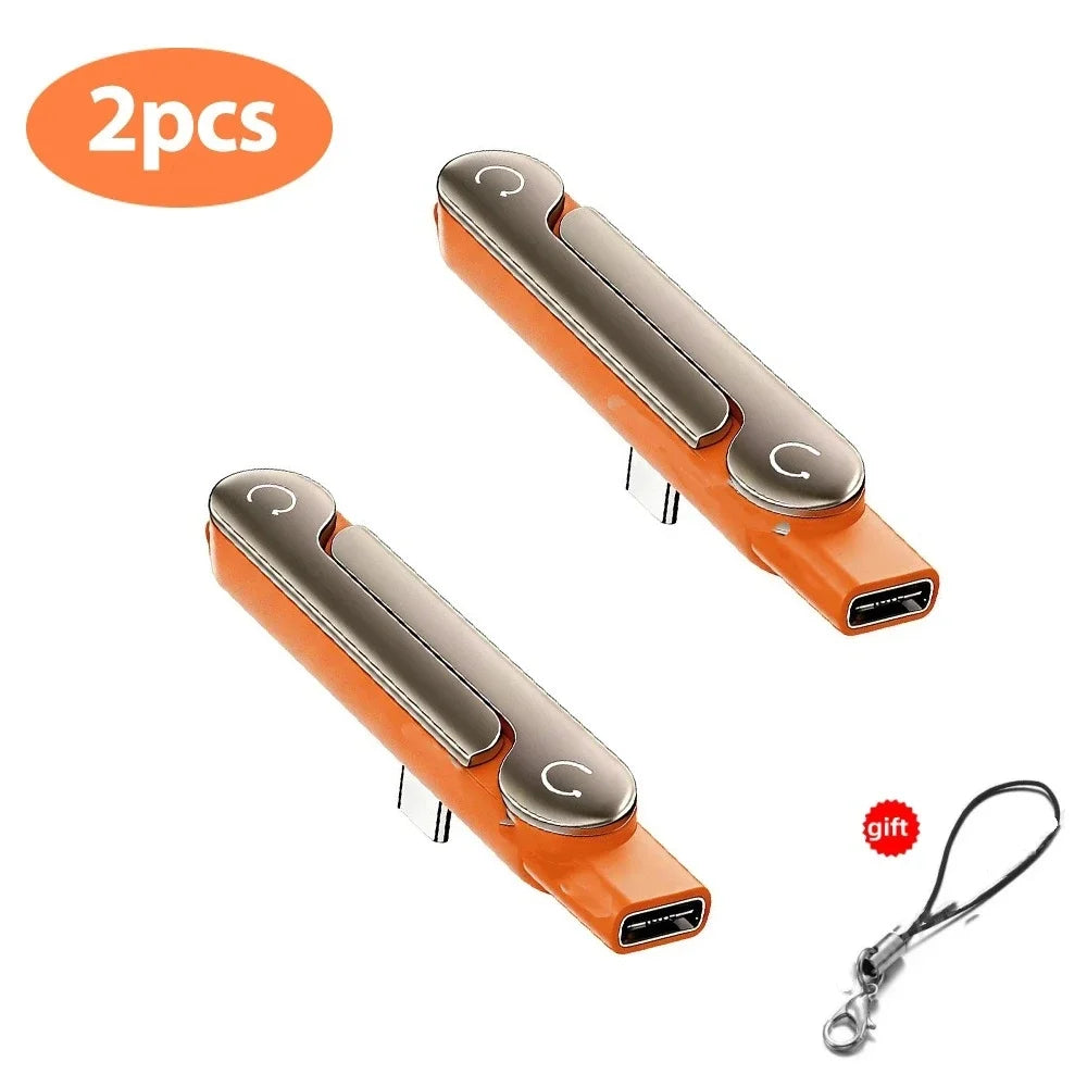 2 in 1 Type C Fast Charging Adapter with Phone Stand