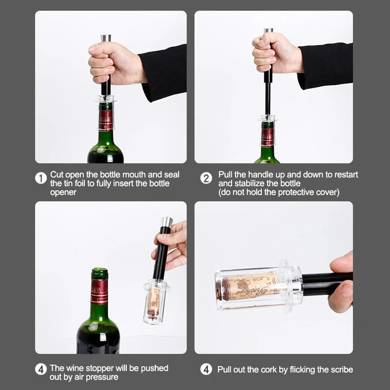 Air Pressure Vaccum Wine Opener Set
