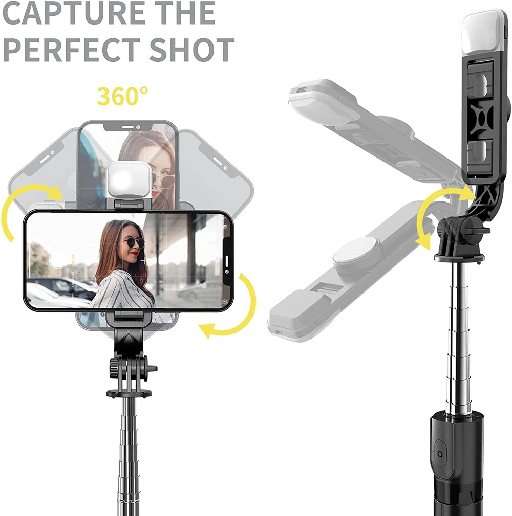 Bluetooth Selfie Stick Tripod with Fill Light