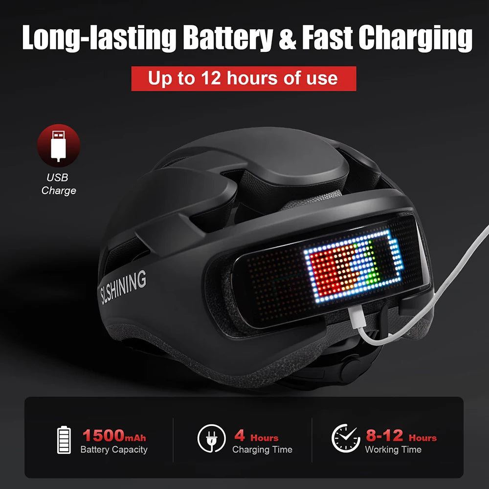 Bike Helmet with LED Display