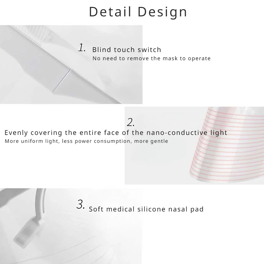 LED Red Light Therapy Facial Mask