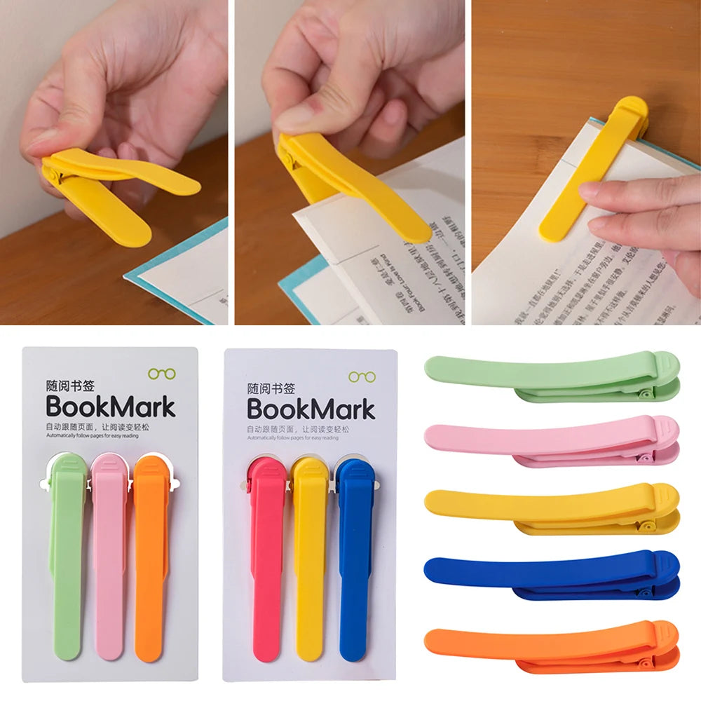 3Pcs Silicone Bookmarks