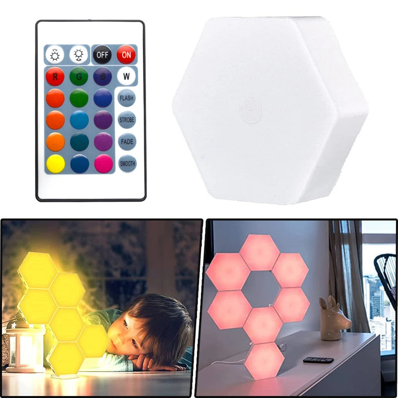 Touch Sensor RGB LED Hexagon Lamp