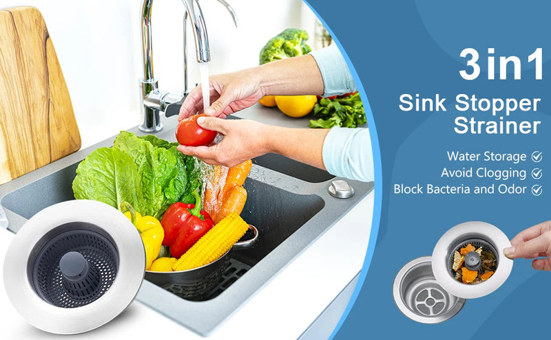 3-in-1 Kitchen Sink Strainer