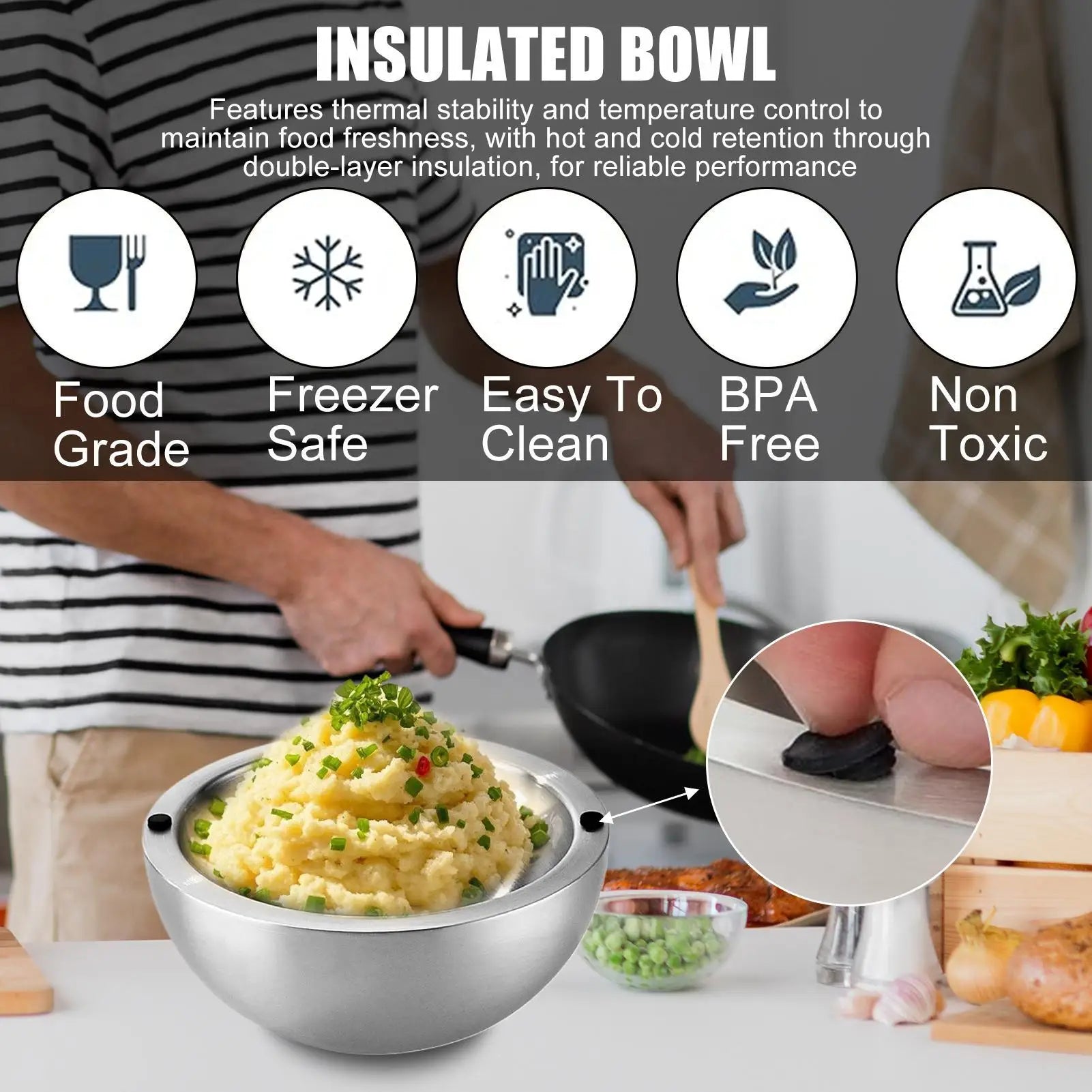 Stainless Steel Double Walled Insulated Bowl