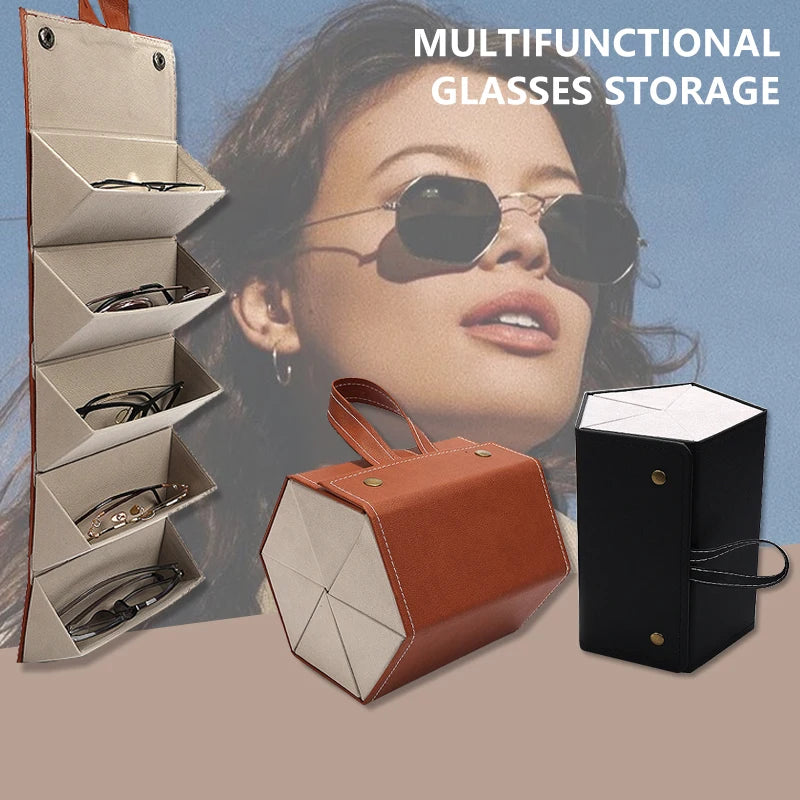 Foldable Leather Sunglasses Case