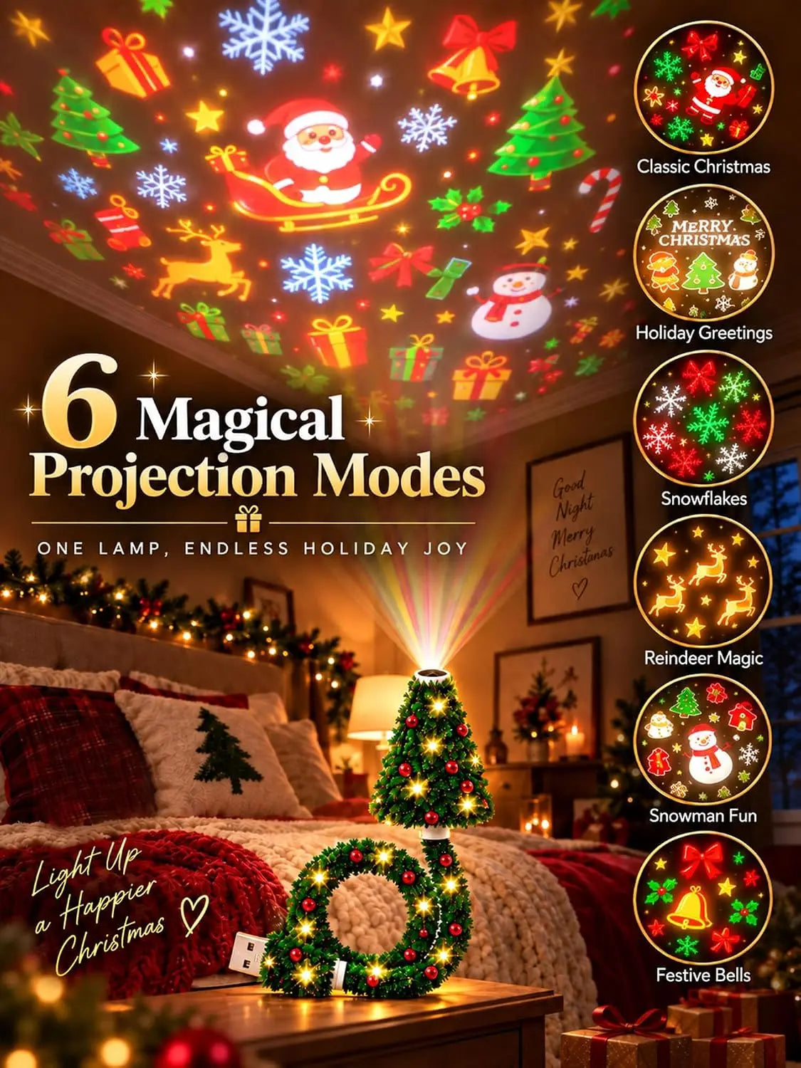 USB Christmas Tree Projector Lamp