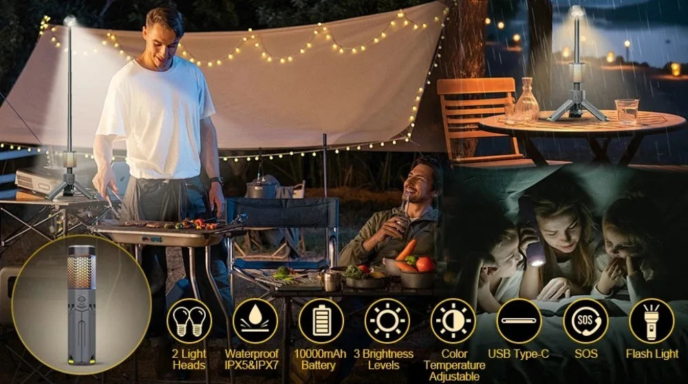 Telescopic and Collapsible Camping Light