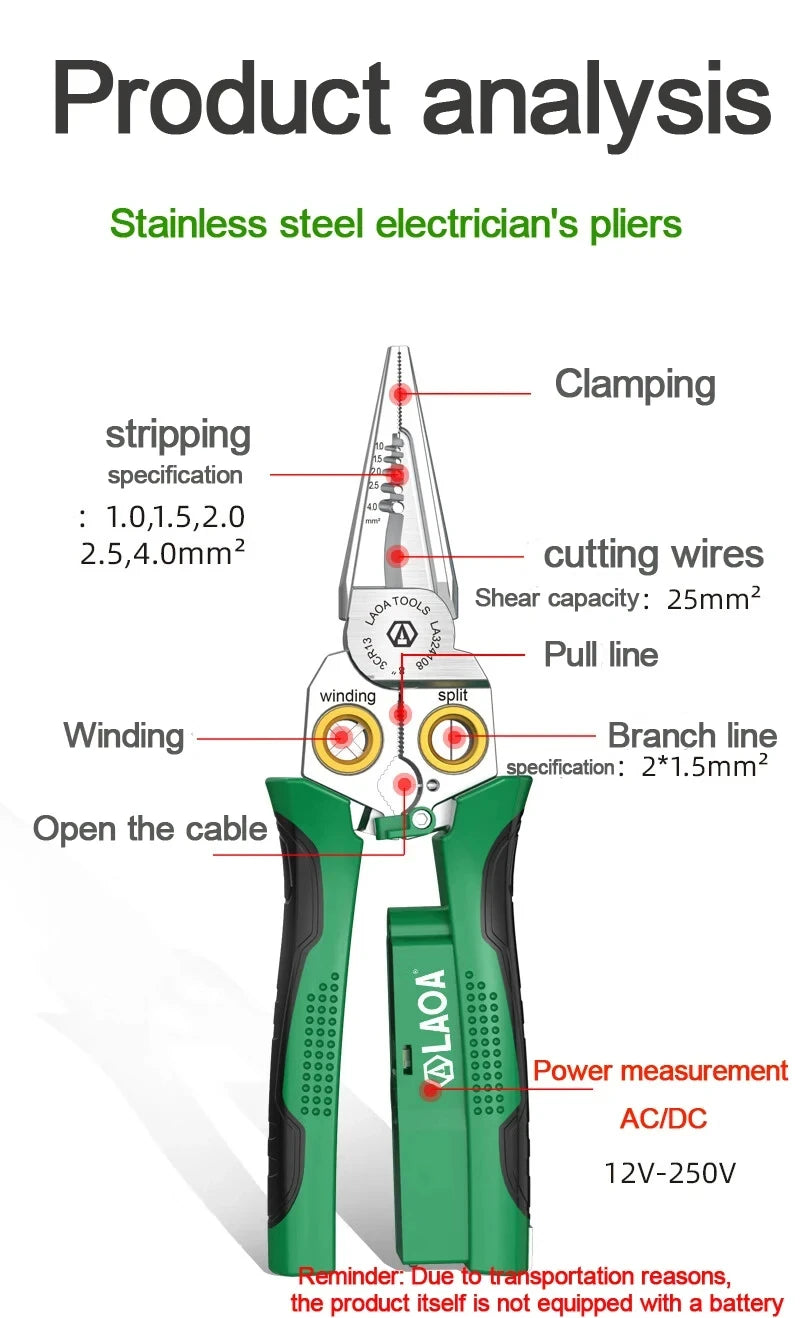 Multi-Functional Wire Stripper with Tester Function