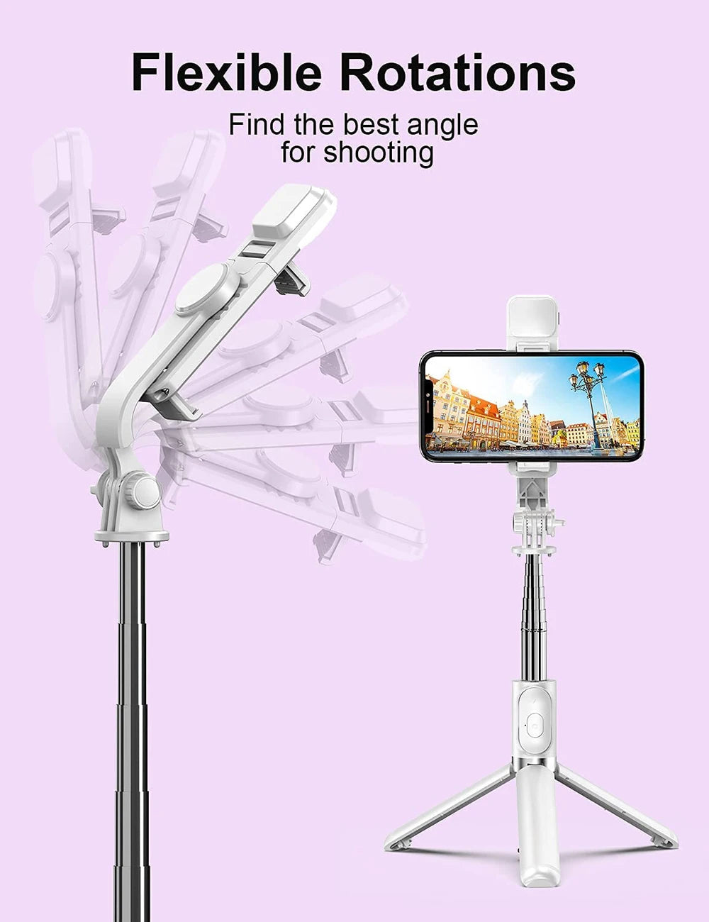 Bluetooth Selfie Stick Tripod with Fill Light