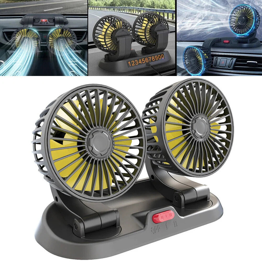 Portable Dual Head Car Air Cooling Fan