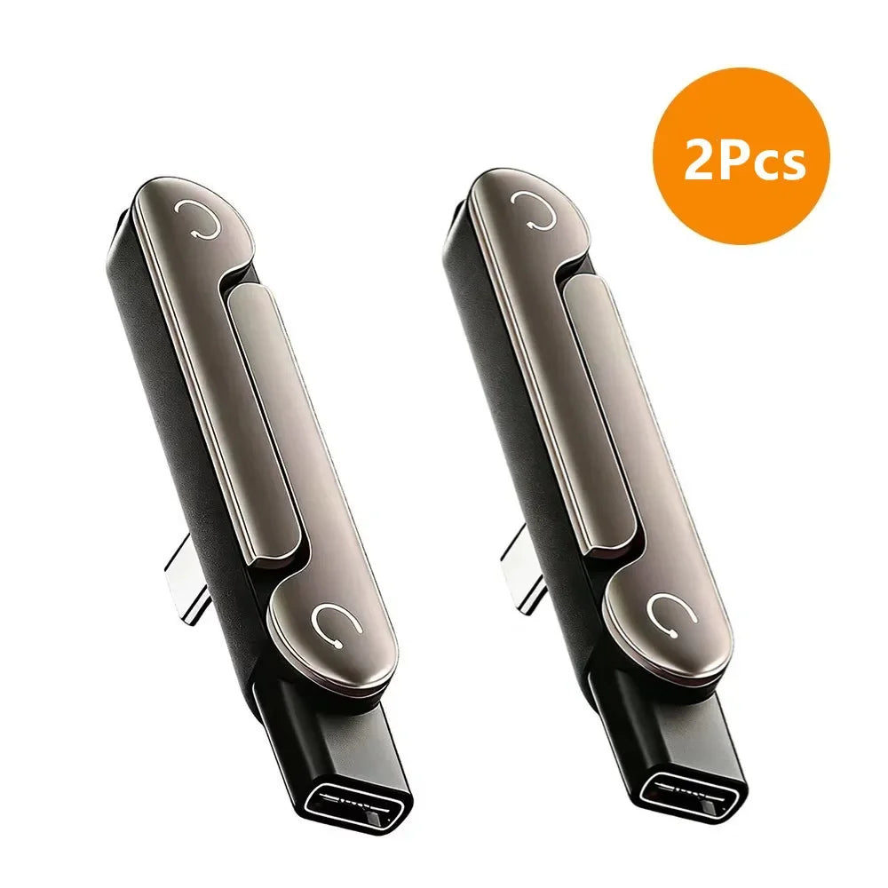 2 in 1 Type C Fast Charging Adapter with Phone Stand