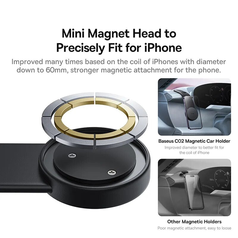 Magnetic Bendable Phone Holder with Wireless Charging