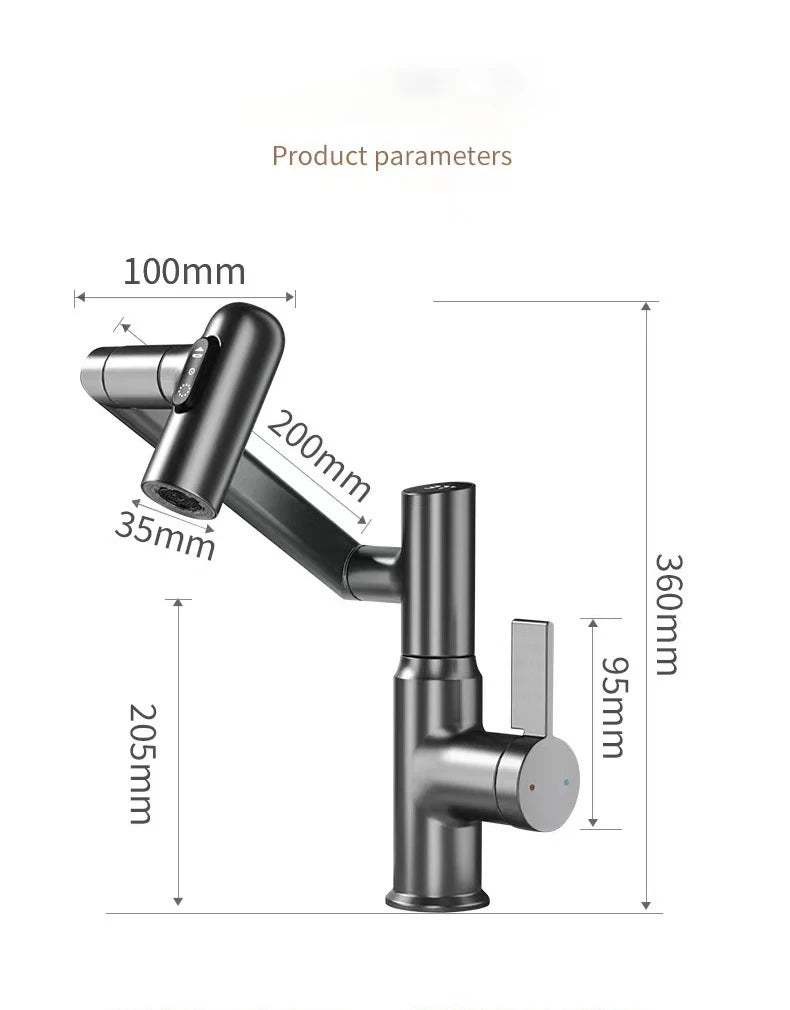 Multifunctional Pullout Wash Basin Faucet