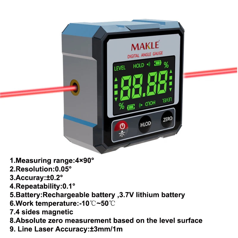 Magnetic Digital Laser Angle Ruler